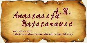 Anastasija Majstorović vizit kartica